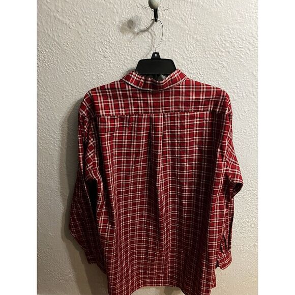 L.L. Bean Mens Red Plaid Button Down Shirt size  L Tall - Picture 7 of 9